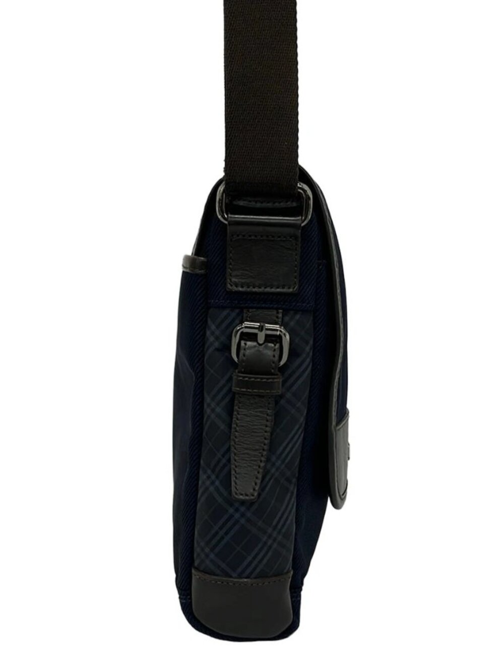Burberry Black Label D1142-100-28 Dark Brown Navy Dark Green Nylon Leather - Picture 2 of 12